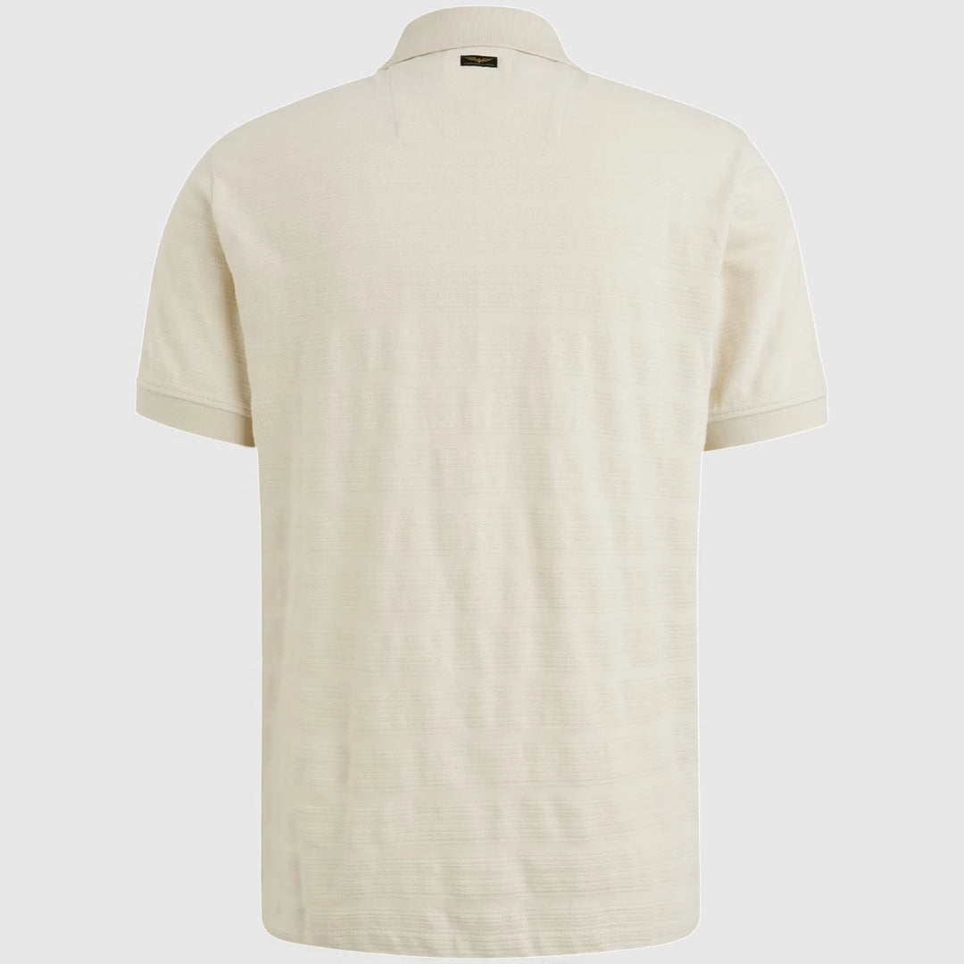 PPSS2504854-7013 PME Legend Polo Jacquard Jersey Stripe Bone White
