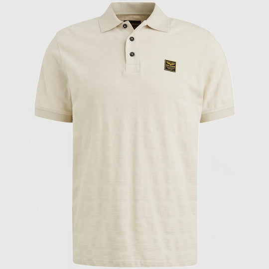 PPSS2504854-7013 PME Legend Polo Jacquard Jersey Stripe Bone White