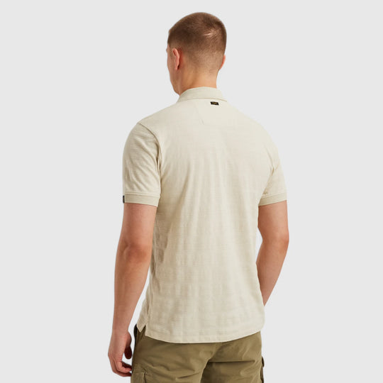 PPSS2504854-7013 PME Legend Polo Jacquard Jersey Stripe Bone White