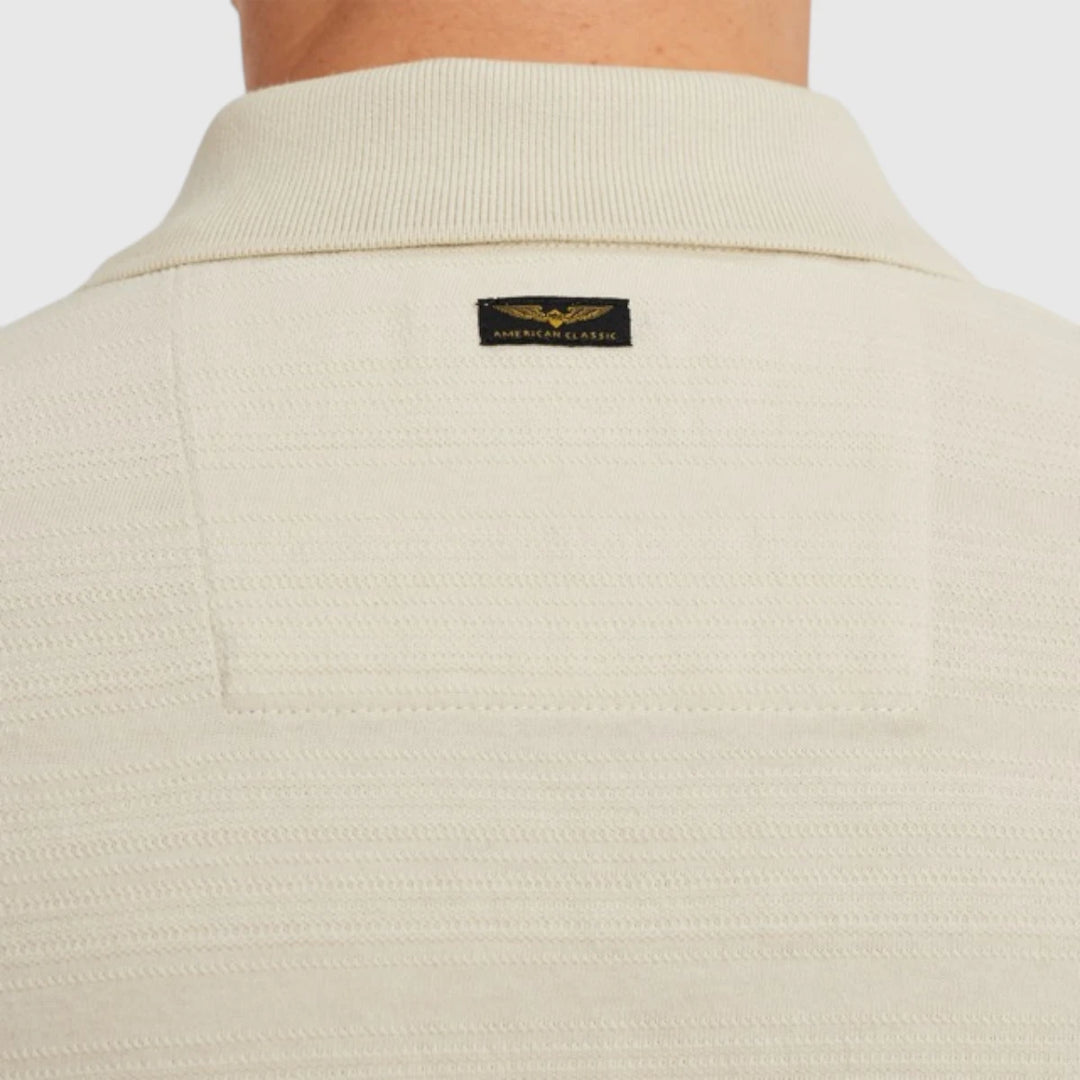 PPSS2504854-7013 PME Legend Polo Jacquard Jersey Stripe Bone White