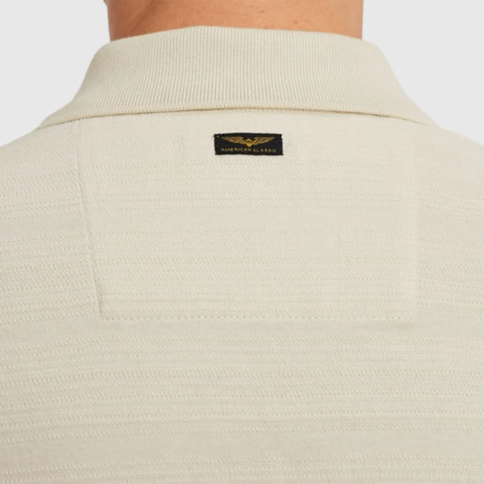 PPSS2504854-7013 PME Legend Polo Jacquard Jersey Stripe Bone White