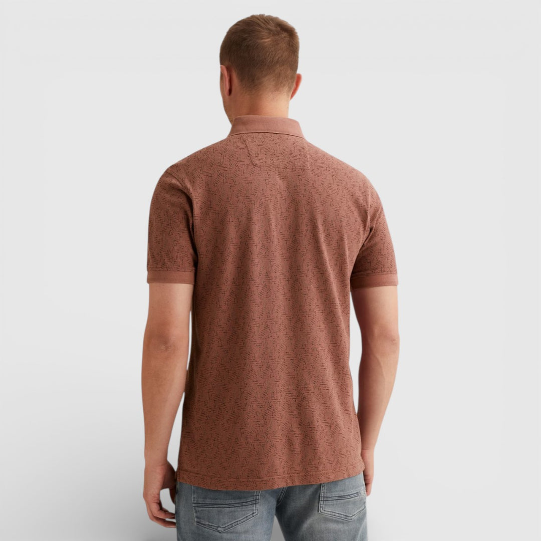 PME Legend Polo With Allover Print And Rib Collar