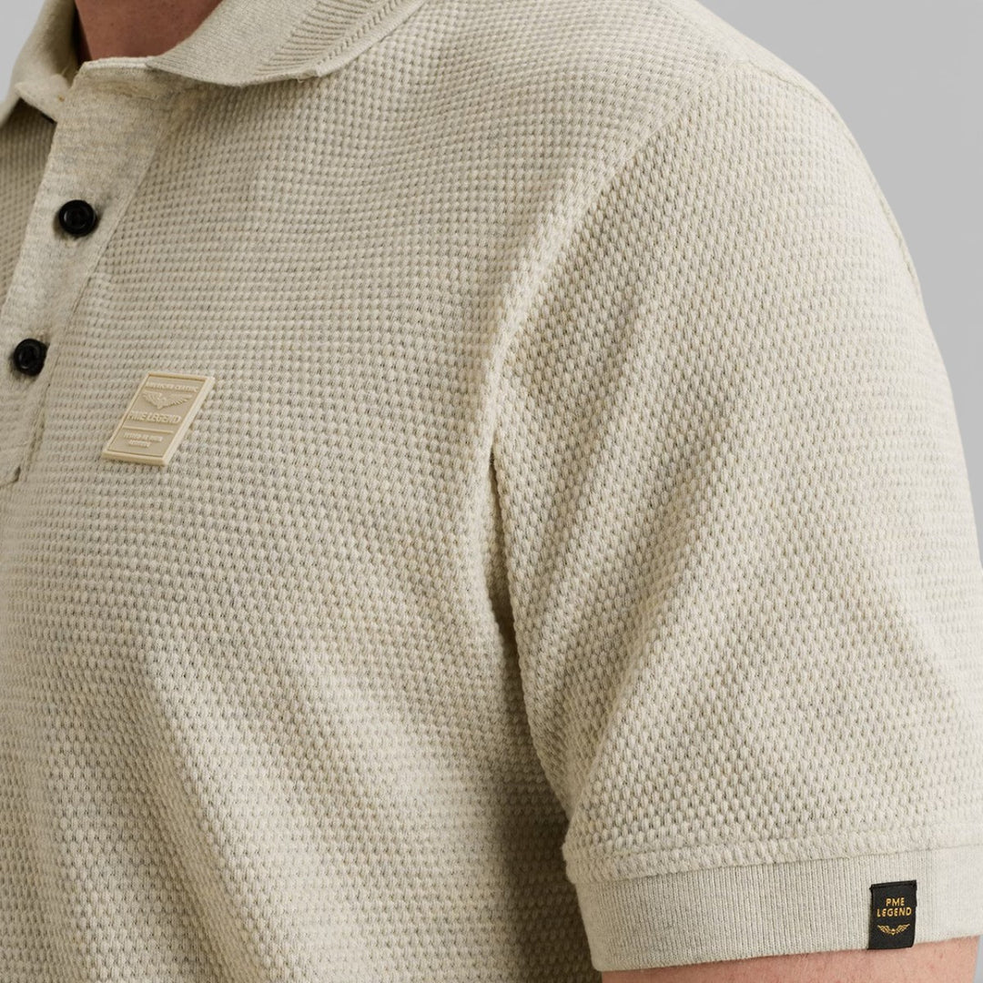 PPSS2602856-7013 PME Legend Polo Popcorn Jersey Bone White / Wit