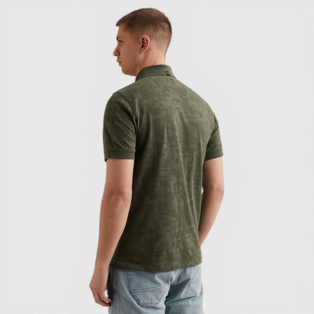 PPSS2603883-6150 PME Legend Polo Jacquard jersey Thyme / Groen
