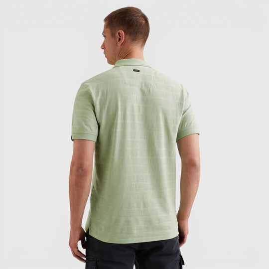 PPSS2604854-6168 PME Legend Polo Van Jersey Met Streeppatroon Cameo Green / Groen