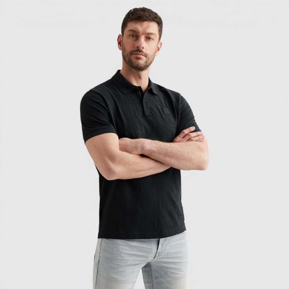 PPSS2604868-5282 PME Legend Polo Jacquard jersey Carbon / Donkerblauw