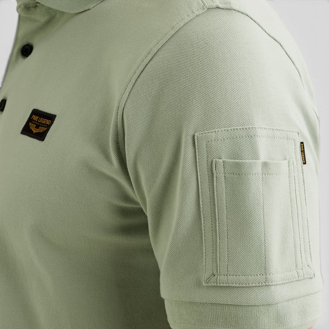 PPSS2604899-6168 PME Legend Short Sleeve Trackway Polo Cameo Green / Groen