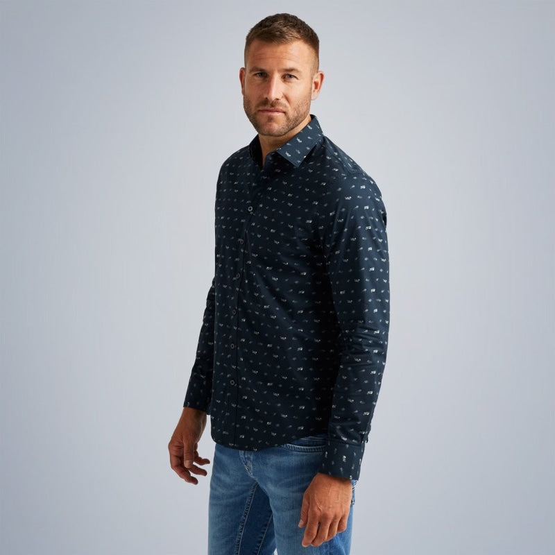 psi2308216 5281 long sleeve shirt print on poplin stretch pme legend overhemd crop1