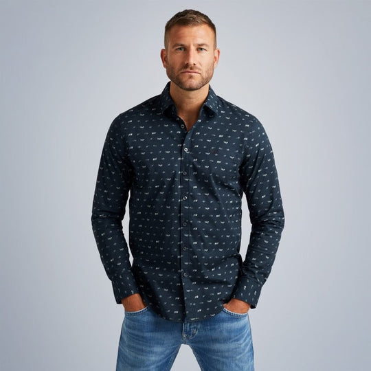 psi2308216 5281 long sleeve shirt print on poplin stretch pme legend overhemd crop2