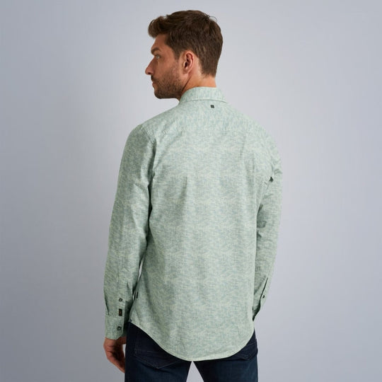 Pme Legend Long Sleeve Shirt Print On Poplin Stretch Overhemd