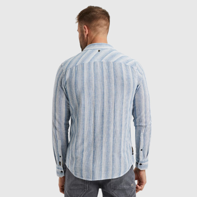 PSI2403246-5187 long sleeve shirt yarn dyed stripe pme legend overhemd back
