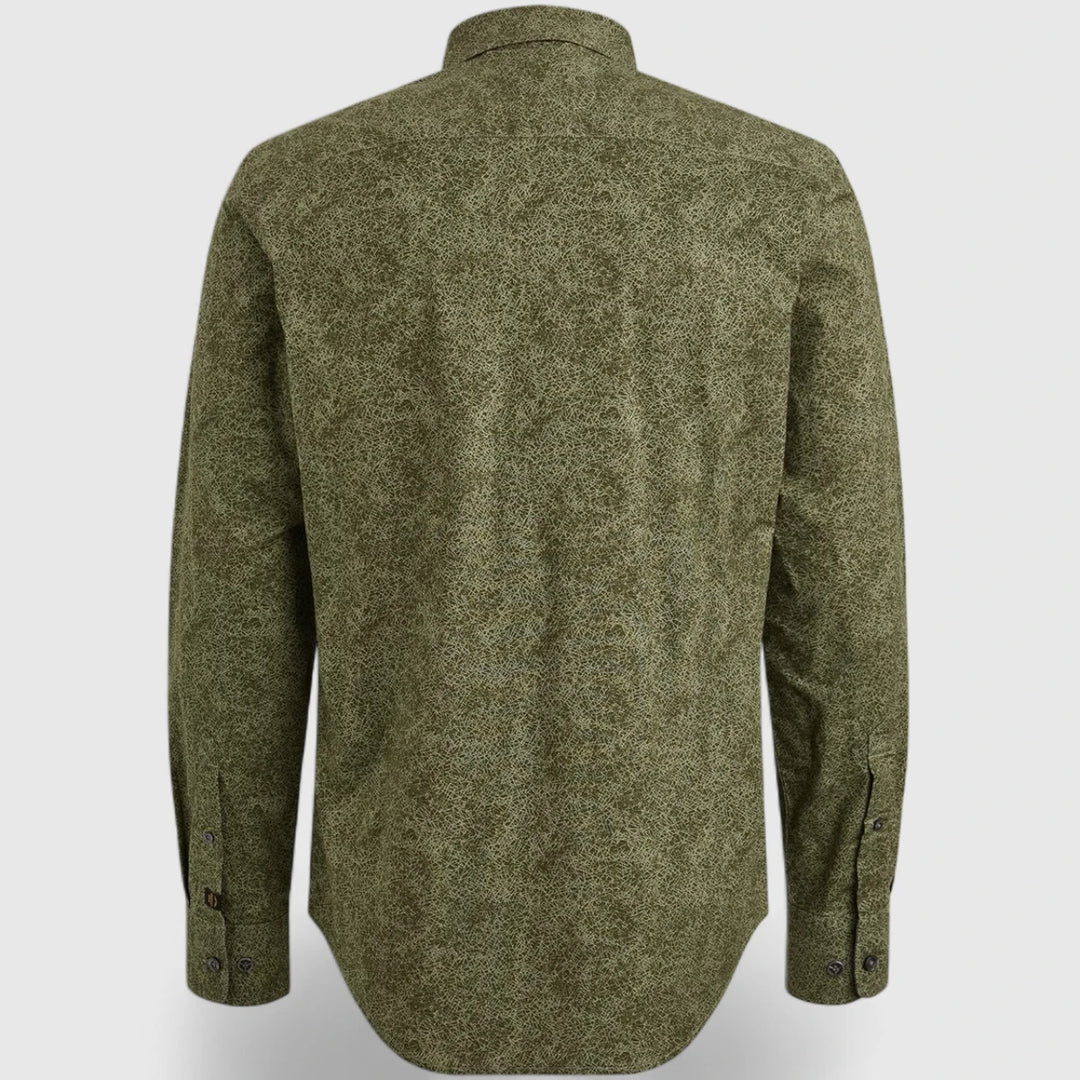 PSI2508211-6416 Olive Night PME Legend Shirt Print Cotton Lycra