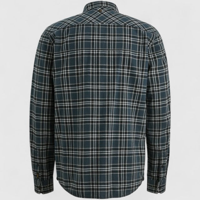 PSI2510201-5281 PME Legend Shirt Herringbone Yarn Dyed Check Salute / Donkerblauw