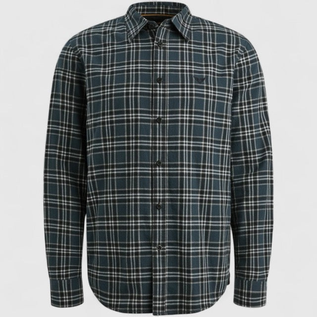 PSI2510201-5281 PME Legend Shirt Herringbone Yarn Dyed Check Salute / Donkerblauw