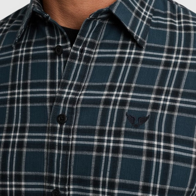 PSI2510201-5281 PME Legend Shirt Herringbone Yarn Dyed Check Salute / Donkerblauw