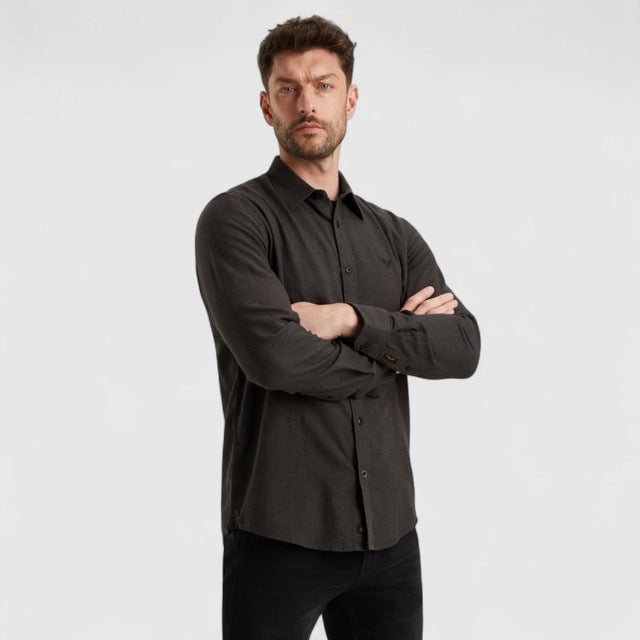 PSI2510202-9067 PME Legend Shirt YarnDyed Grindle Jet Black