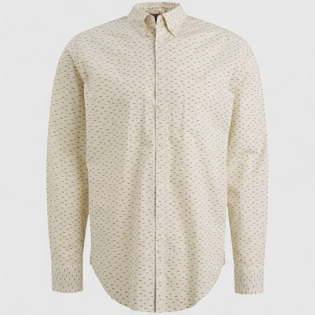 PSI2510238-7013 PME Legend Shirt Allover Print On Poplin Stretch Bone White