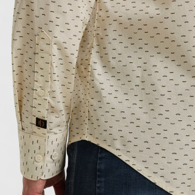 PSI2510238-7013 PME Legend Shirt Allover Print On Poplin Stretch Bone White