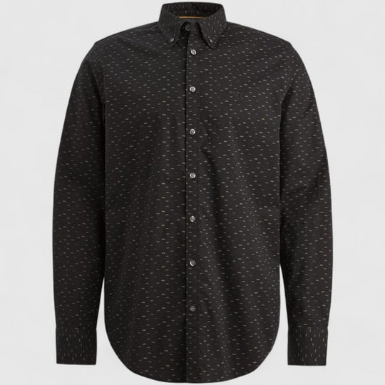 PSI2510238-9067 PME Legend Shirt Allover Print On Poplin Stretch Jet Black