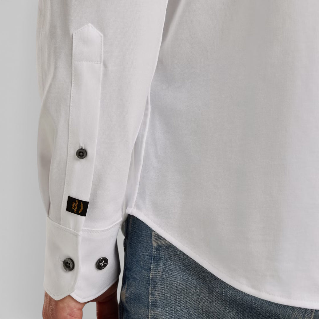 PSI2511234-7003 PME Legend Shirt Satin Jersey White / Wit