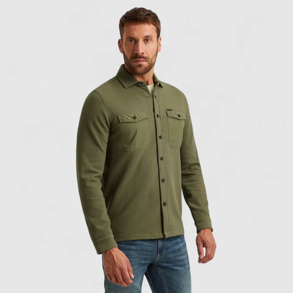 PSI2511246-6213 PME Legend Overshirt Waffle Jersey Four Leaf Clover / Groen