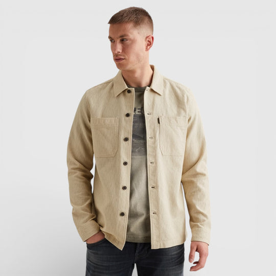 PSI2602222-7013 PME Legend Overshirt Dobby Structure Bone White / Wit