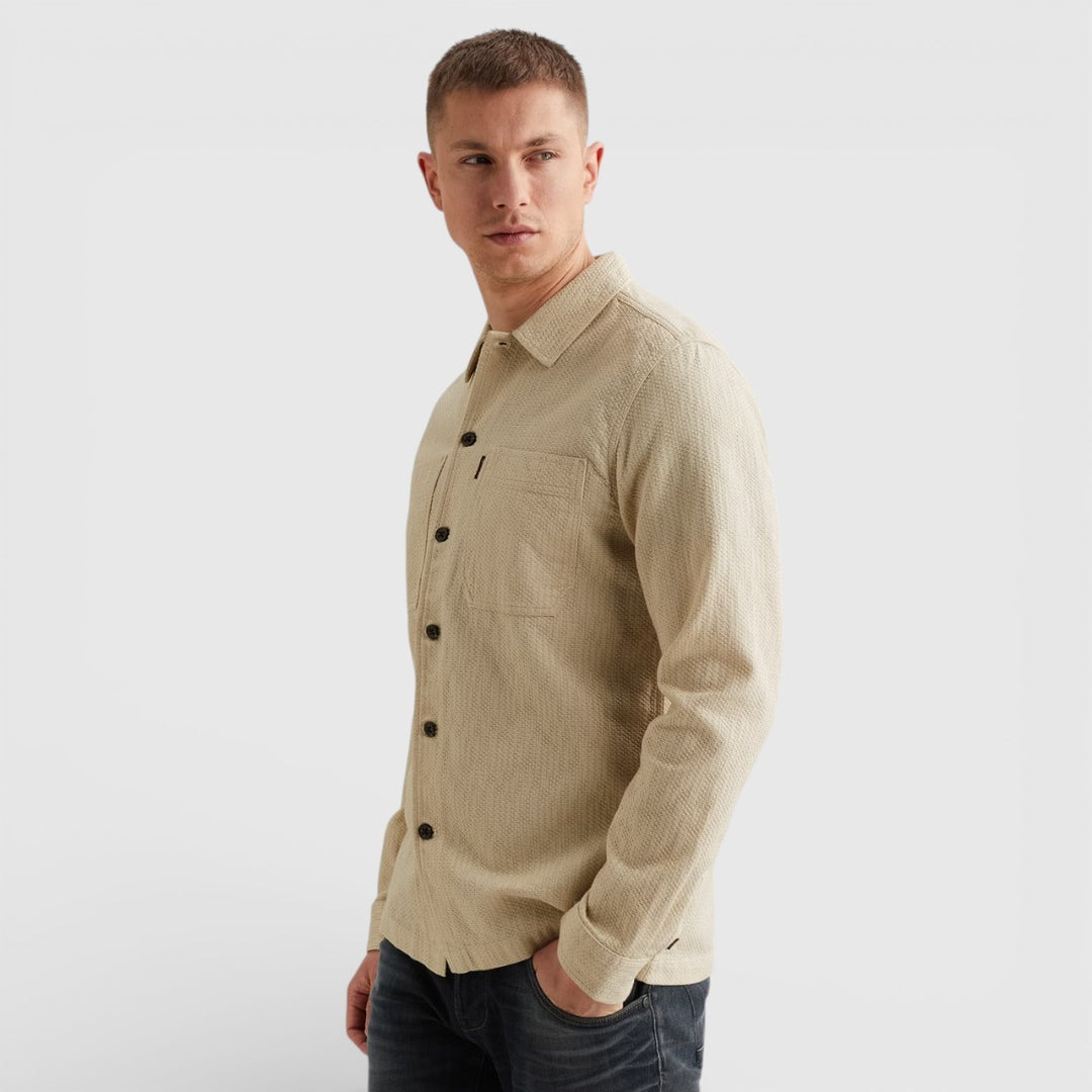 PSI2602222-7013 PME Legend Overshirt Dobby Structure Bone White / Wit