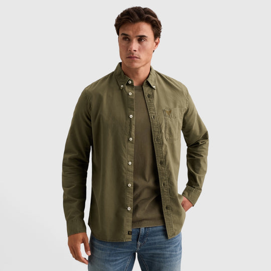PME Legend Oxford overhemd in Kalamata Groen, vooraanzicht, PSI2608220-6447