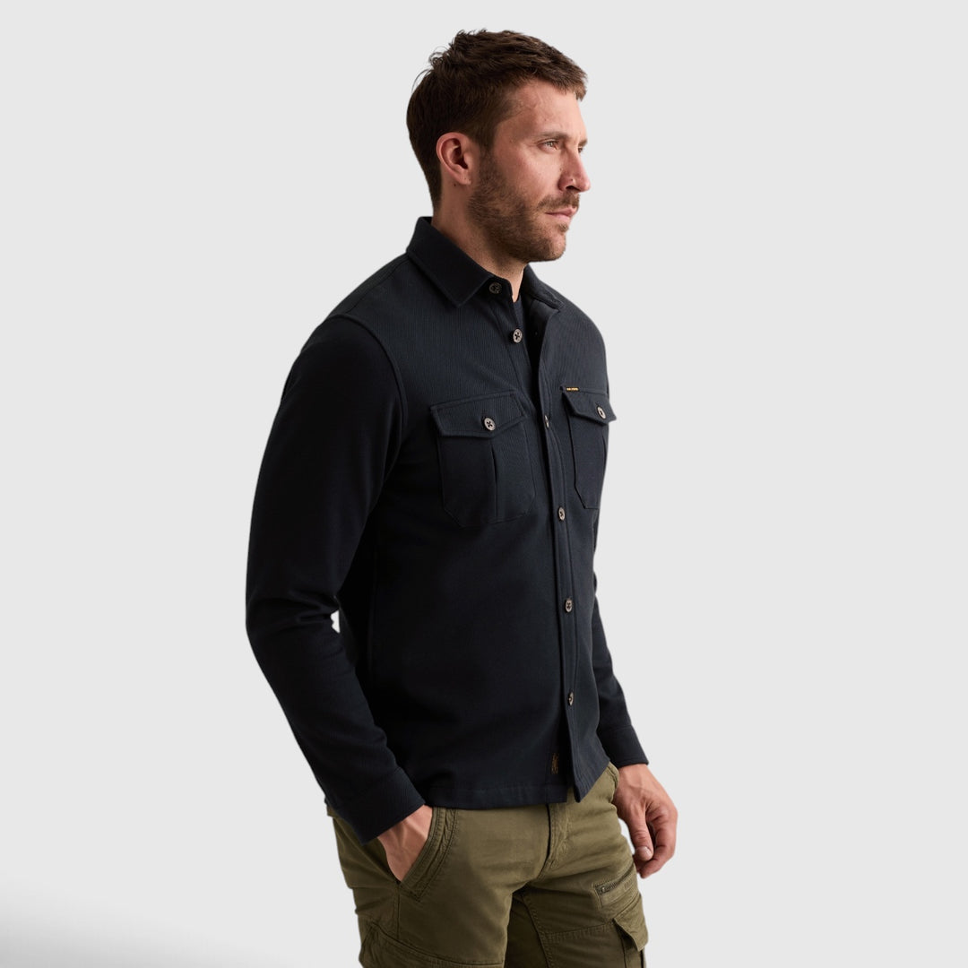 PSI2608234-5281 PME Legend Overshirt Twill met Borstzakken Salute / Marineblauw