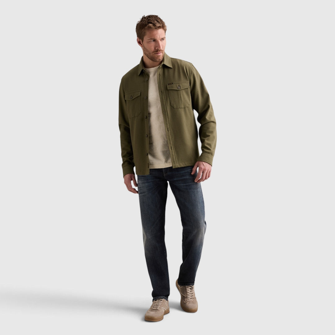 PSI2608234-6447 PME Legend Overshirt Twill met Borstzakken Kalamata / Olijfgroen