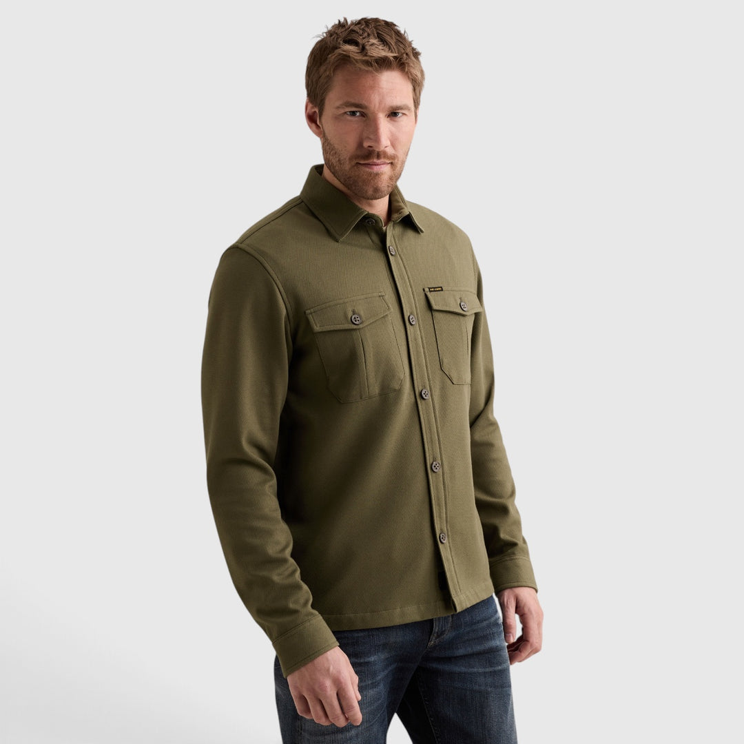 PSI2608234-6447 PME Legend Overshirt Twill met Borstzakken Kalamata / Olijfgroen