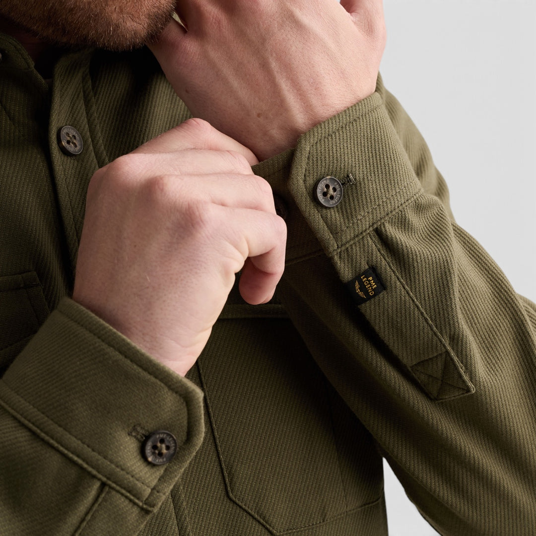PSI2608234-6447 PME Legend Overshirt Twill met Borstzakken Kalamata / Olijfgroen