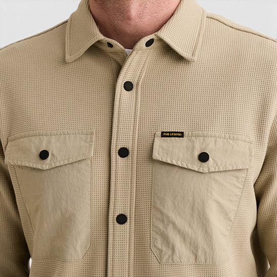 PSI2610288-6412 PME Legend Overshirt Cargo Waffle Jersey Stone Green / Steengroen