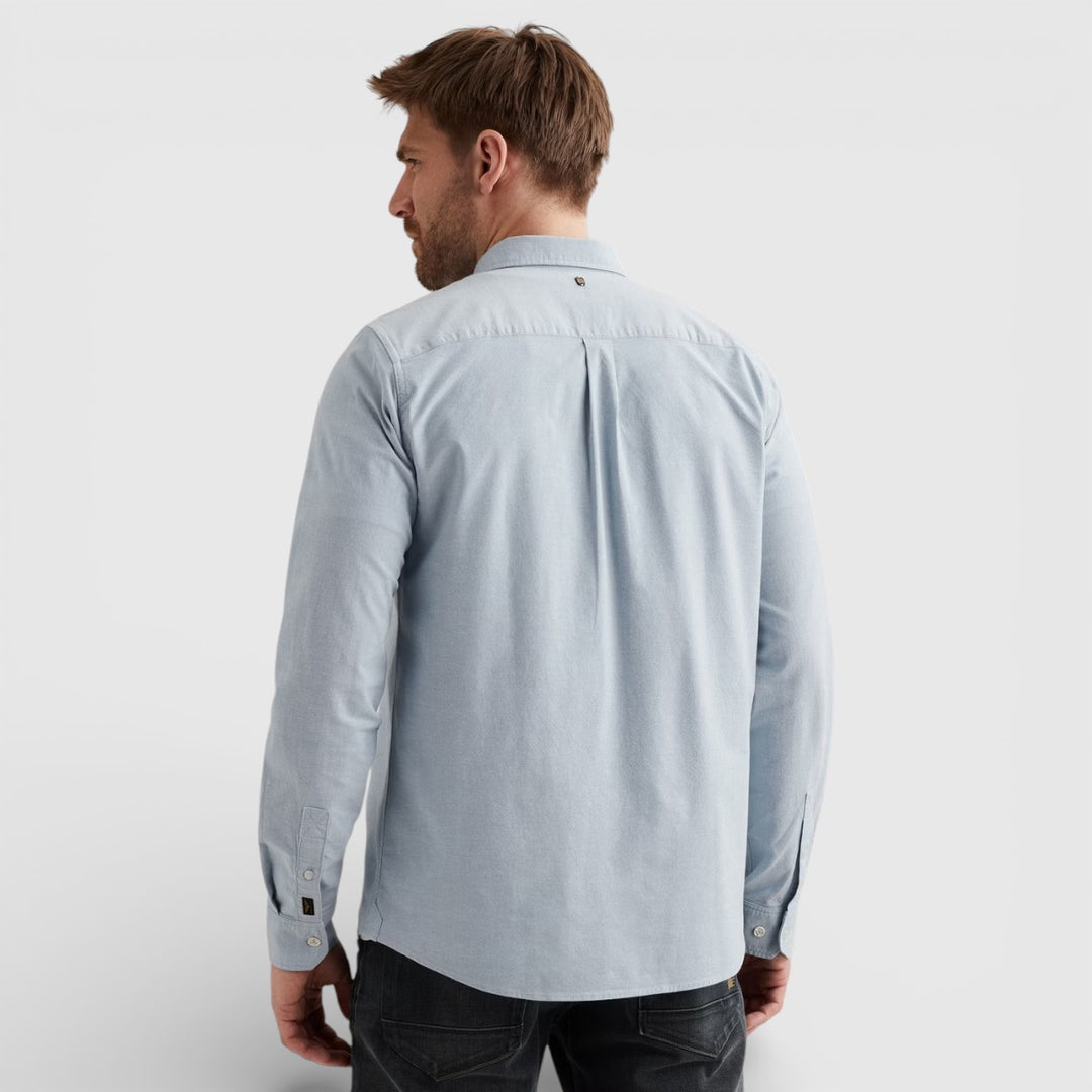 PSI650003-5041 PME Legend Overhemd 2 Tone Oxford Cotton Lycra Della Robbia Blue / Blauw