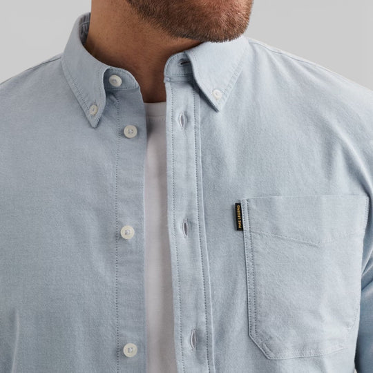 PSI650003-5041 PME Legend Overhemd 2 Tone Oxford Cotton Lycra Della Robbia Blue / Blauw