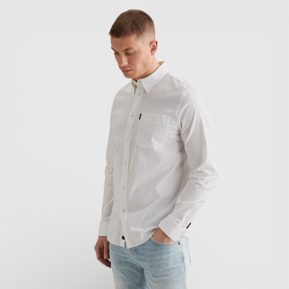 PSI650003-7003 PME Legend Overhemd 2 Tone Oxford Cotton Lycra Bright White / Wit