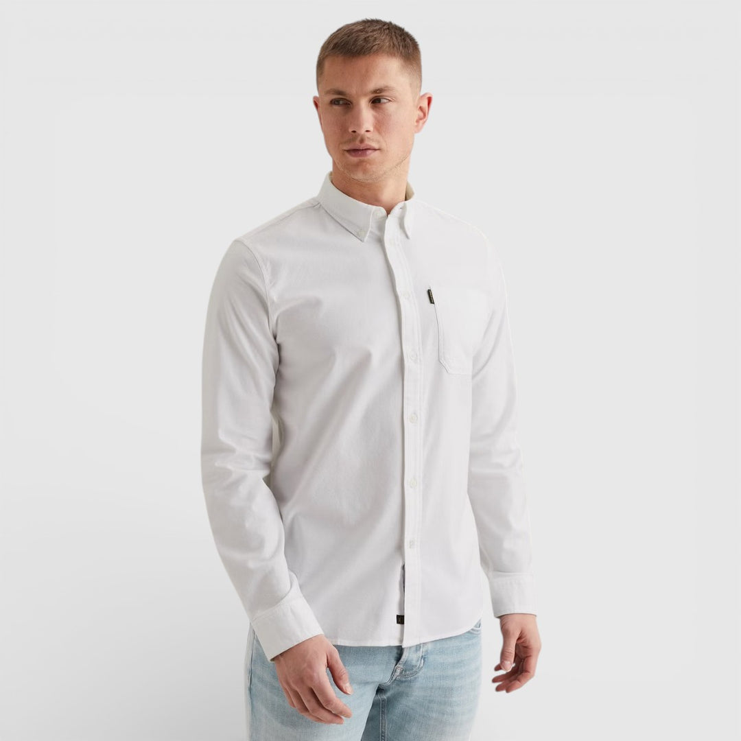 PSI650003-7003 PME Legend Overhemd 2 Tone Oxford Cotton Lycra Bright White / Wit