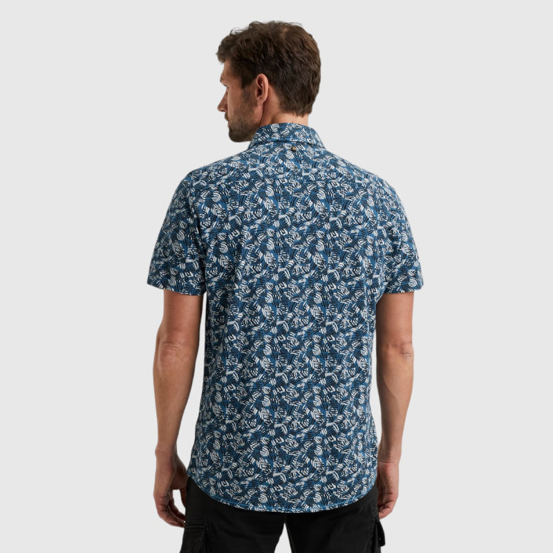 Pme Legend Short Sleeve Shirt Print On Jersey Pique Overhemdpsis2403236-5187 shirt print on jersey pique pme legend shirt blue back