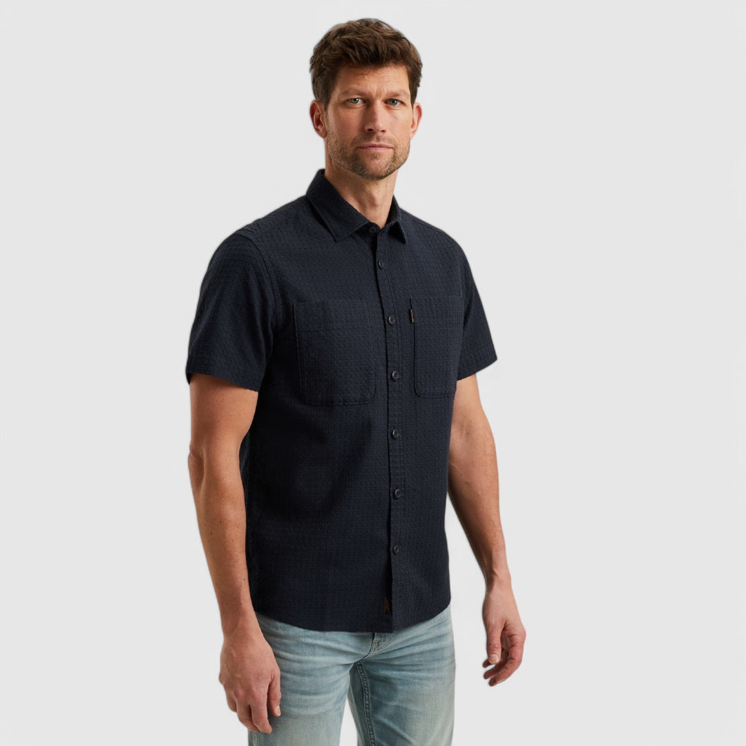 PSIS2503236-5281 PME Legend Shirt Structure Dobby Bone Salute/Navy