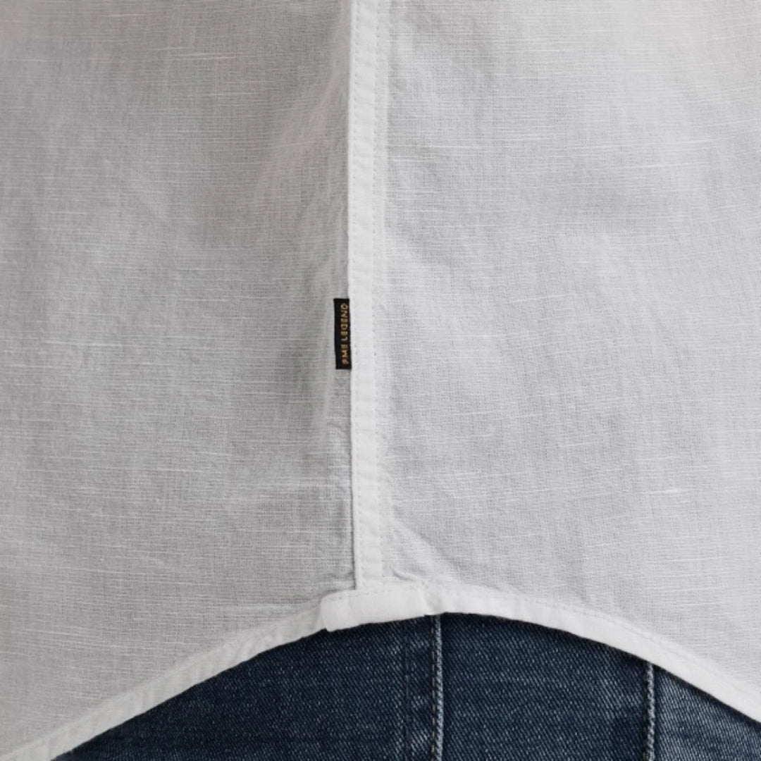 PSIS2504208-7003 PME Legend Shirt Shirt Cotton Linen 2 tone Bright White