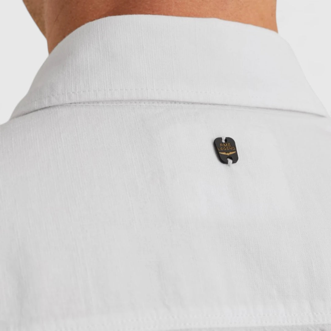 PSIS2504208-7003 PME Legend Shirt Shirt Cotton Linen 2 tone Bright White