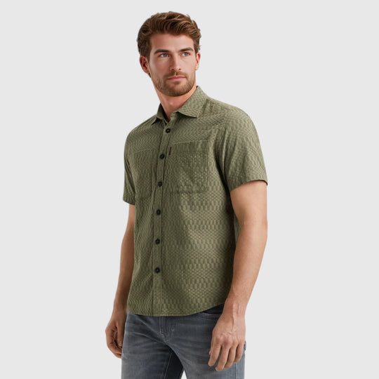 PSIS2504214-6149 PME Legend Shirt Jacquard Deep Lichten Green