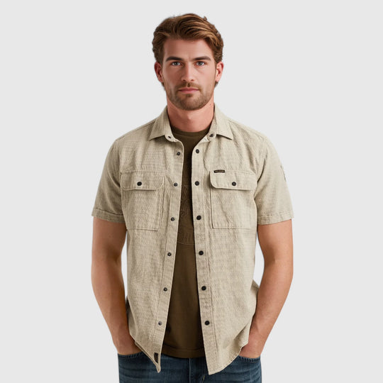 PSIS2504220-6386 PME Legend Shirt Linen dobby Gray Green