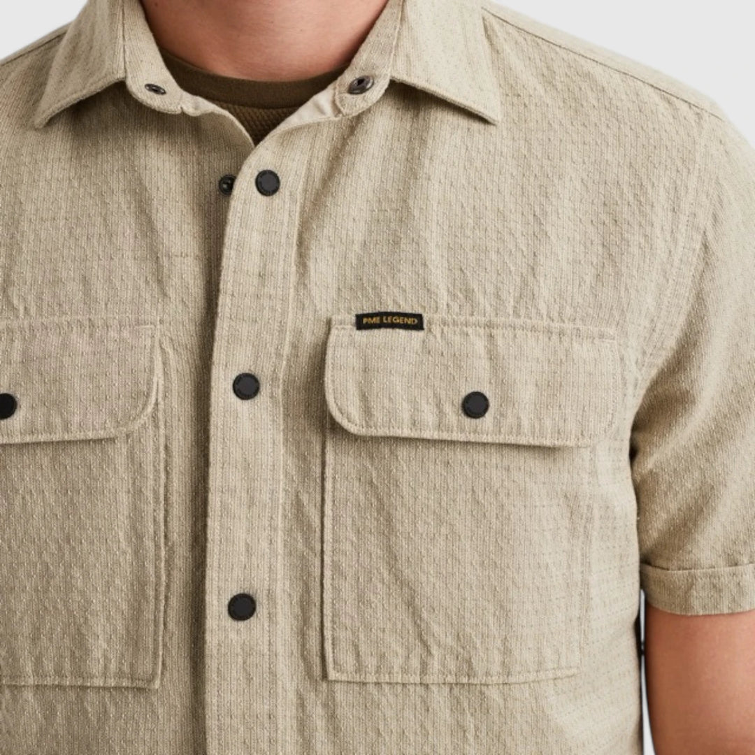 PSIS2504220-6386 PME Legend Shirt Linen dobby Gray Green