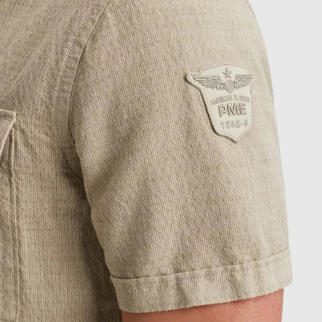 PSIS2504220-6386 PME Legend Shirt Linen dobby Gray Green