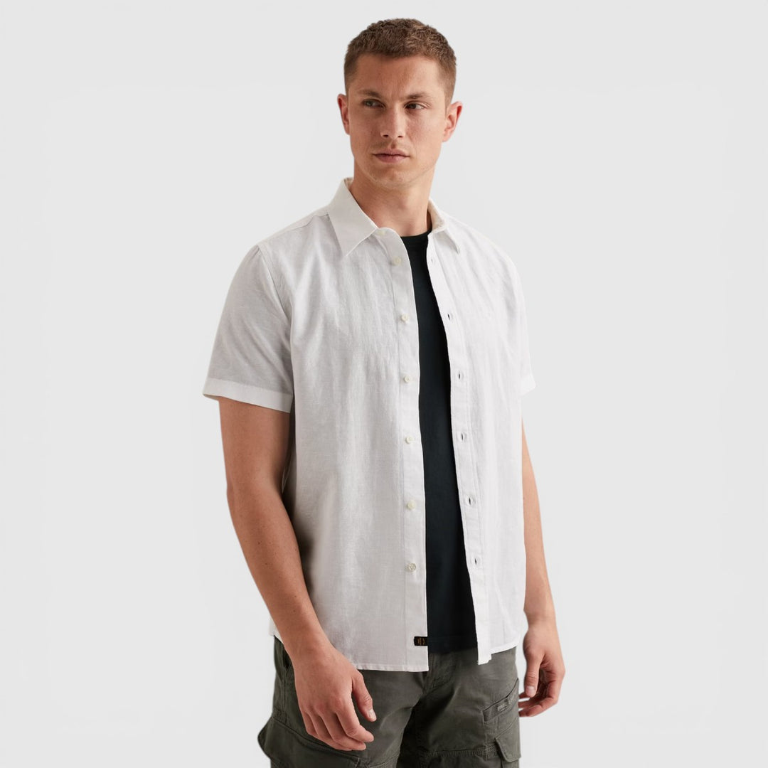 PSIS2604210-7003 PME Legend Overhemd 2-Tone Katoen Linnen Bright White / Wit