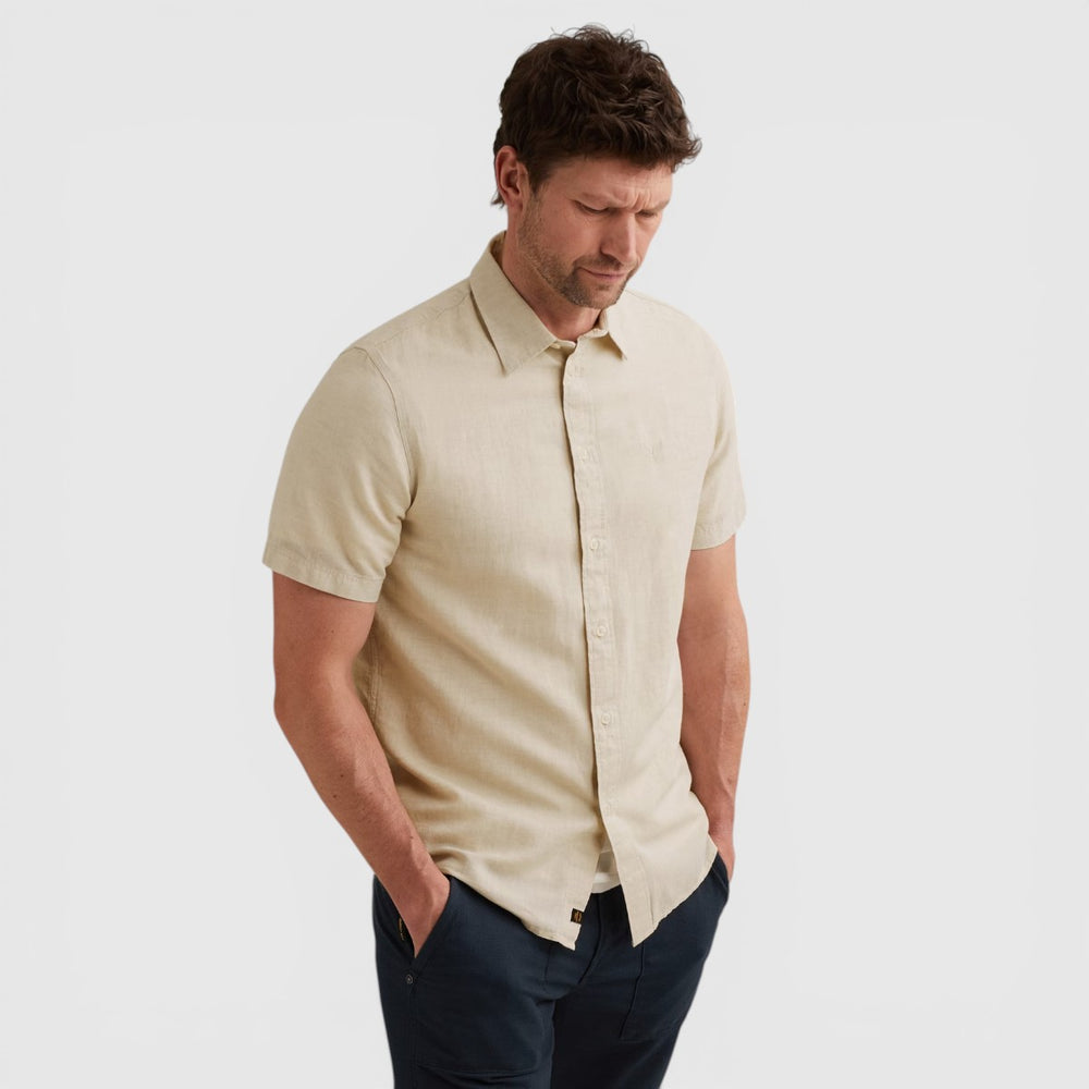 PSIS2604210-7013 PME Legend Overhemd 2-Tone Katoen Linnen Bone White / Wit