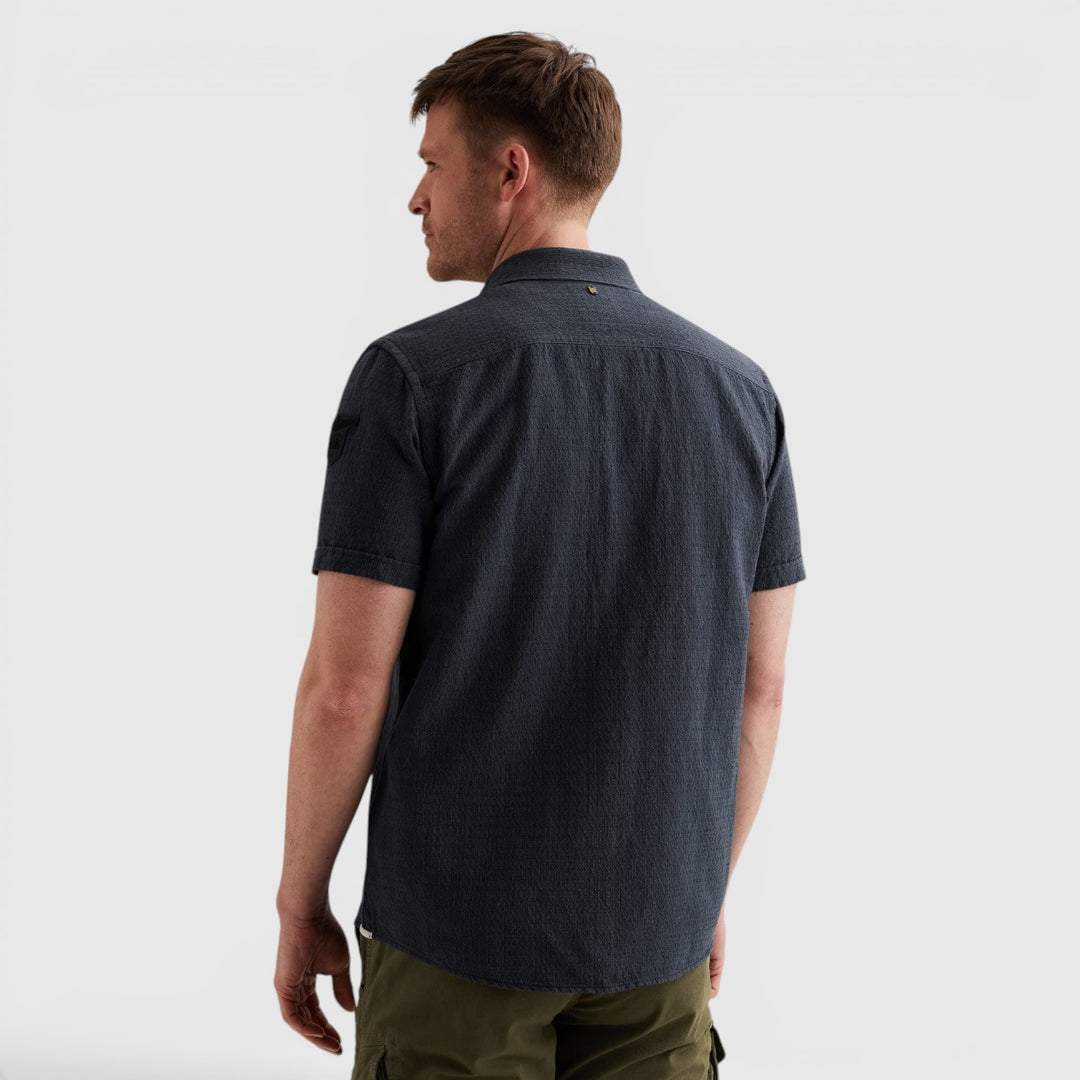 PSIS2604214-5282 PME Legend Overhemd Van Katoen / Linnen Carbon / Donkerblauw