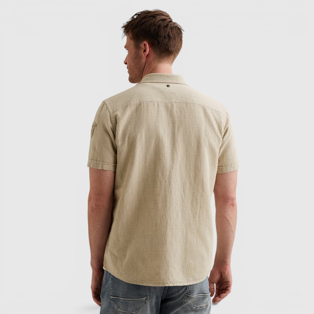 PSIS2604214-6001 PME Legend Overhemd Van Katoen / Linnen Spray Green / Khaki