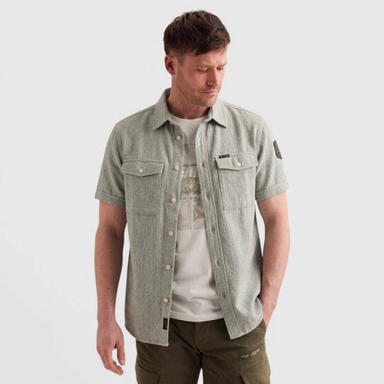 PSIS2604214-6123 PME Legend Overhemd Van Katoen / Linnen Iceberg Green / Groen